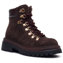 (, ) Hush Puppies Robyn Hiker Suede Women's CHOCOLATE Heeled Ankle Boots