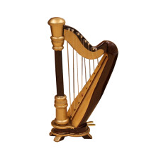Mini Harp Model Musical Instrument Model Musical Gifts Ornaments Decorations 14cm