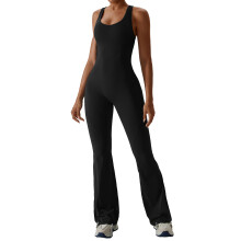 Women Gym Sweatpants Tracksuit Bottom Summer Elastic Smocked Waist Lounges Pants Black L