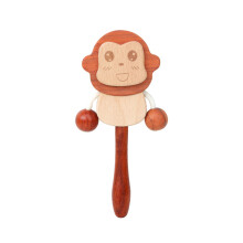 Wood Baby Rattle Toy Baby Shaker Bells Enhances Sensory Development for Baby monkey rattle