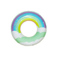 Glitter Rainbow Swimming Ring Float Toys Floating Tube for Kids Party Favor No. 60