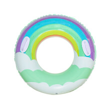 Glitter Rainbow Swimming Ring Float Toys for Pool Party/Game No. 90 with handle
