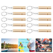 10x Überlebenspfeife Gold Outdoor Alu Doppelrohr