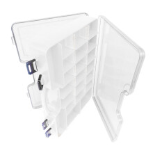 Plastic Tackle Box Double Sided Fishing Baits Box Accessory Storage Case Clear