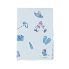 PU Credit Card Holder Ticket Storage Pocket Universal Document Organizer Object light blue