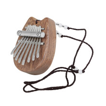 Wood Kalimba Thumb Piano with Lanyard 8 Keys Finger Piano for Kids, Beginner