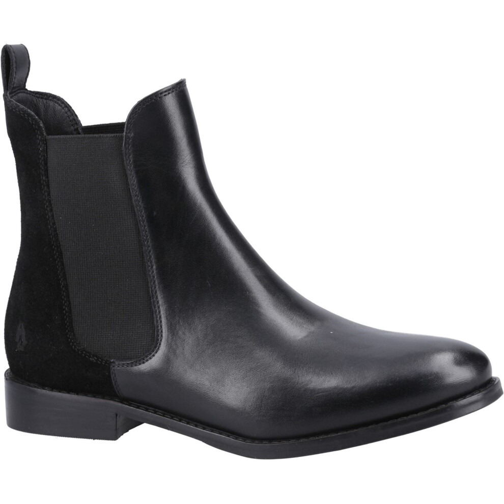 Hush Puppies (, ) Colette Leather Women's Black Wide Fit Flat Chelsea Boots