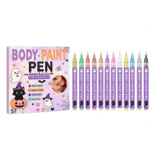 Temporary Body Paint Crayons for Halloween, Gentle Formula, Natural & Silky Color, Face & Body Graffiti Pen, Washable