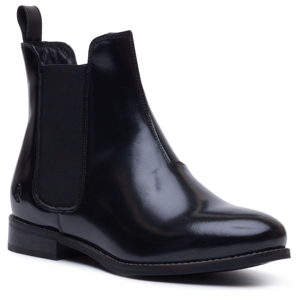 Hush Puppies (, ) Colette Leather Women's Black Wide Fit Flat Chelsea Boots