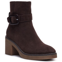 (, ) Hush Puppies Fearne Suede Women's Chocolate Heeled Ankle Boots