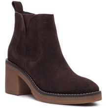 (, ) Hush Puppies Felicia Suede Women's Chocolate Heeled Ankle Boots