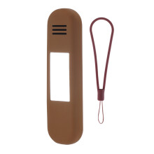 Travel Makeup Brush Holder, Portable Silicone Makeup Brush Case,Makeup Brown with lanyard