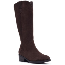 (, ) Hush Puppies Isabella Long Suede Women's Chocolate Winter Knee High Boots