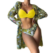 Women Hollow Crochet Sexy Sleeveless Beachwear Cover Down Sleep Swimwear Cover Yellow L