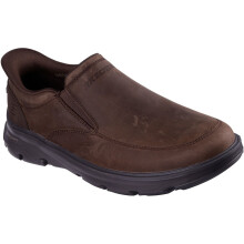 (, ) Skechers Arch Fit Garza Umar Leather Men's Cocoa Loafers