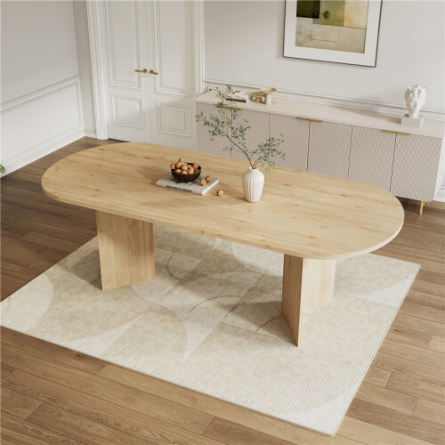 (160-200) Extendable Oak Dining Table 160-200x90cm, 6-8 Seats 2