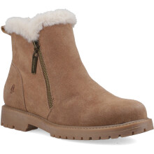 (, ) Hush Puppies Hollis Zip Suede Women's LIGHT TAN Winter Ankle Boots