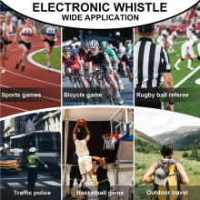 4X Electronic Whistle Coaches Whistle 3 Sound Effects Coaches Whistle with Lanyard School Teacher Whistle Sports Whistle
