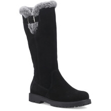 (, ) Hush Puppies Honor Long Suede Women's Black Boots