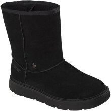 (, ) Skechers Keepsakes Cozy Mid Leather Women's Black Winter Mid Calf Boots