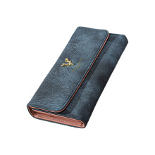 Fashion Card Holder for Women Coin Purse Long Wallet PU Leather Change Pocket Blue