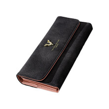 Fashion Women Wallet PU Leather Long Clutch Bag Phone Wallets Purses Card Holder Black