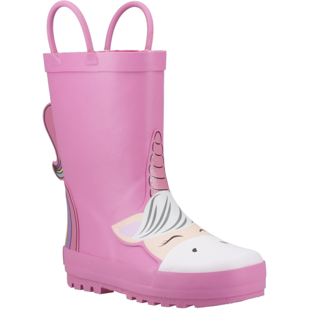 Cotswold (, ) Puddle Boot 3D Rubber Girl's Pink Wellington Boots