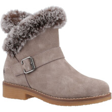 (, ) Hush Puppies Hannah Wide Fit Suede Women's TAUPE Wide Fit Winter Ankle Boots