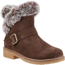 (, ) Hush Puppies Hannah Wide Fit Suede Women's Chocolate Wide Fit Winter Ankle Boots