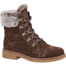 (, ) Hush Puppies Florence Wide Fit Suede Women's Chocolate Wide Fit Winter Ankle Boots