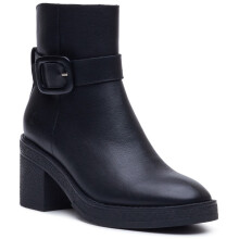 (, ) Hush Puppies Fearne Leather Women's Black Heeled Ankle Boots