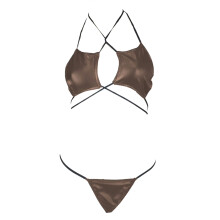 Summer Halter Bikinis Set Glitter Star Shape Swimwear 2 Piece Swimsuit for Women Brown