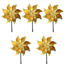Wind Spinner Windmill Children Toy Backyard Camping Ornament Kindergarten Supply Gold