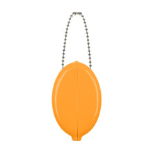 Squeeze Coin Holders Coin Purse with Beaded Chain,PVC Change Purse Daily Carry Orange