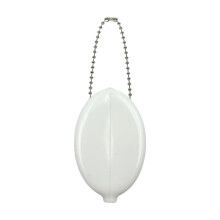 Small Coin Holder with Beaded Chain and Squeeze Closure for Commuting White