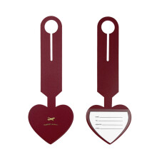Baggage Backpack Tags Suitcase Luggage Heart Tag PU Leather- Invitation Label Claret