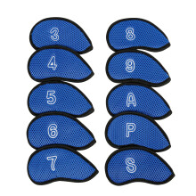 10Pcs Golf Club Headcover Waterproof Golf Head Covers Fit Most Brands Golf Iron Royal blue