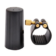 Alto Saxophone Mouthpiece Cap & Leather Ligature Clip Sax Accessory