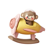 Lung Capacity Exercise Musical Toy Aircraft Cartoon Plane with Whistle Kid Toy Pink