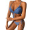 Womens Triangle Bikini Halter Tie Side Triangle Swimsuit String Halter Bikinis Blue S 1