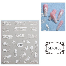 Stereoscopic Adhesive Nail Art Stickers Decals Engraved Nail Art Decor for Women 5D185