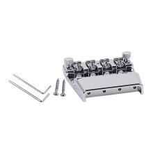Portable 4 Strings Bass Guitar Saddle Bridge with Screw Wrench Replacement Parts