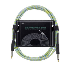 6.5mm Cable Plugs (Male to Male) for Guitar, Bass, Keyboard, and Sound Green and white 3m