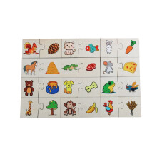 Educational Wooden Puzzle Toy for Toddlers Animal Plant Matching Game Toy food