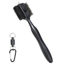 Magnetic Keychain Carabiner Golf Cleaning Brush Groove Cleaner Brush for Golfing Black