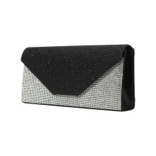 Fashionable & Elegant Women Evening Clutch Bag with Diamond Embellishments Gift Black