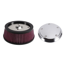 Air Cleaner Cover & 3-Hole Red Filter Element for Dyna Softail Touring