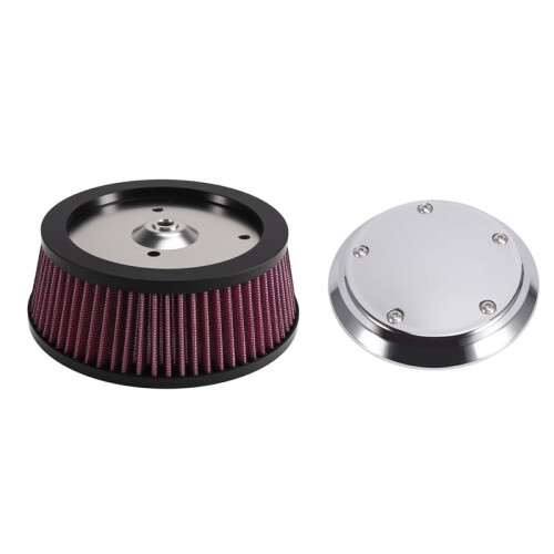 Air Cleaner Cover & 3-Hole Red Filter Element for  Dyna Softail Touring