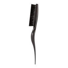 Teasing Brush Rat Tail Bristle Brush Three Row Salon Combs for Back Combing Root Black