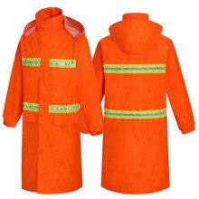 High Visibility Workwears Safety Coat Concealed Hood Flashing Hooded Rain Orange XXXXL